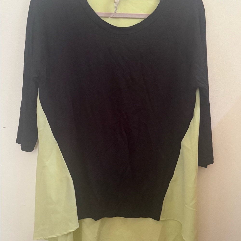 Black and Lime Green Women's Top